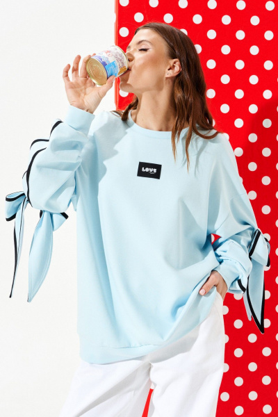 Свитшот ELLETTO LIFE 3950 голубой - фото 8