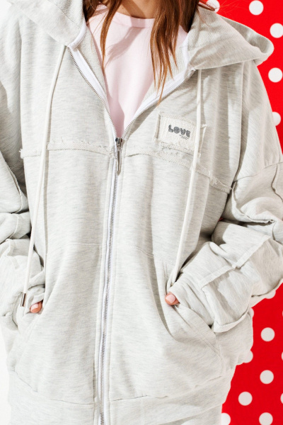 Толстовка ELLETTO LIFE 3948 серый - фото 7