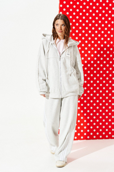 Толстовка ELLETTO LIFE 3948 серый - фото 2