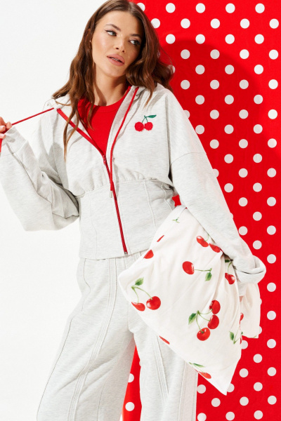 Толстовка ELLETTO LIFE 3955 серый - фото 3