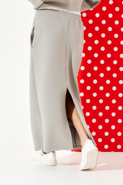 Свитшот, юбка ELLETTO LIFE 5326 серый - фото 11