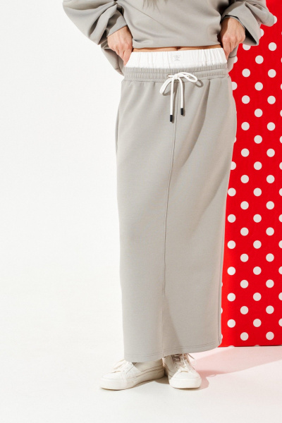 Свитшот, юбка ELLETTO LIFE 5326 серый - фото 9