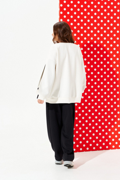 Брюки, свитшот ELLETTO LIFE 5331 молочно-черный - фото 9