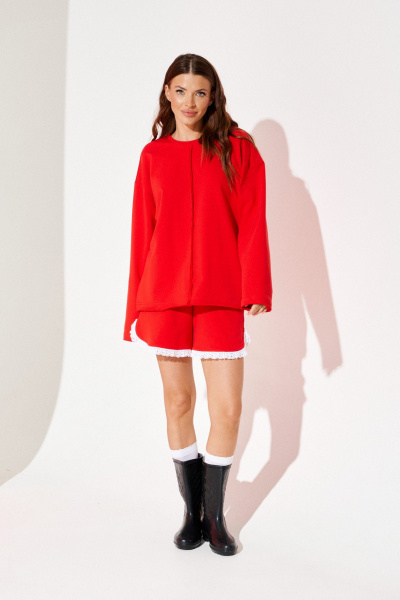 Джемпер, шорты ELLETTO LIFE 5330 красный - фото 5