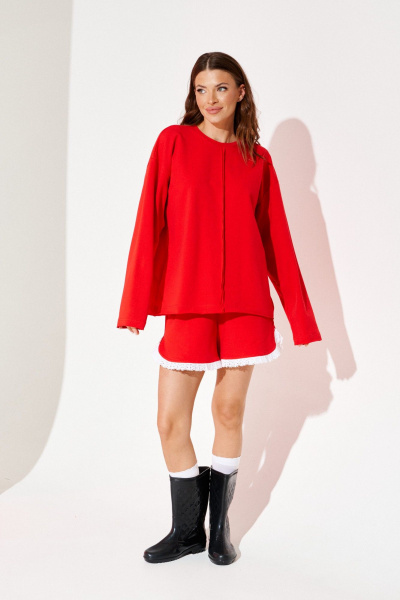 Джемпер, шорты ELLETTO LIFE 5330 красный - фото 4