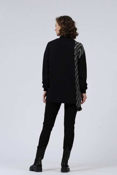 Джемпер Полинушка 664/1 черно-белый зигзаг - фото 3