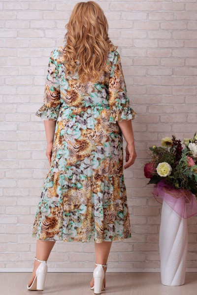Платье Aira Style 832 зеленые_цветы - фото 2