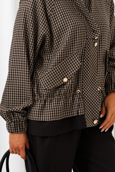 Блуза, брюки, жакет Beautiful&Free 6420 оливково-черный - фото 7