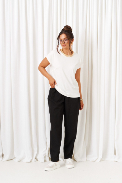 Блуза, брюки, жакет Beautiful&Free 6420 оливково-черный - фото 9