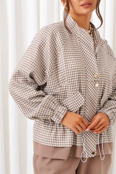 Блуза, брюки, жакет Beautiful&Free 6420 песочно-молочный - фото 4