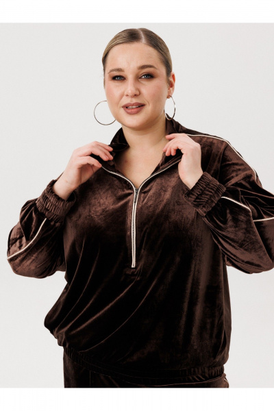 Брюки, свитшот AVA fashion М-166 коричневый - фото 6