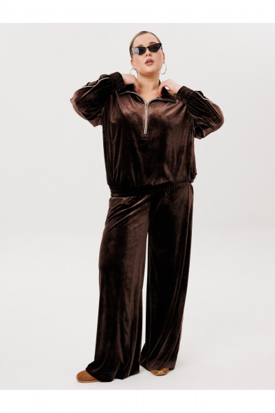 Брюки, свитшот AVA fashion М-166 коричневый - фото 2
