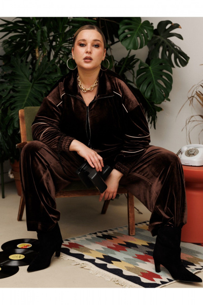 Брюки, свитшот AVA fashion М-166.01 коричневый - фото 16