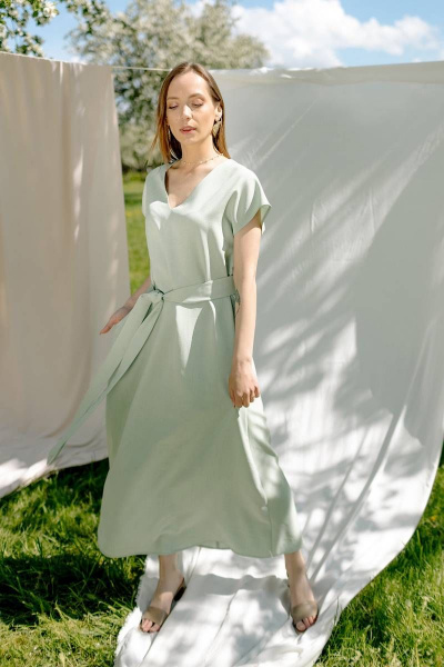 Платье, пояс Ivera 1017 салатовый - фото 7