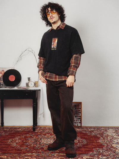 Футболка Mark Formelle 111900/25-ОБР5297П-0 ACID_WASH_черный_печать_009.2_Эйсид_1_сл_на_полДТ - фото 1