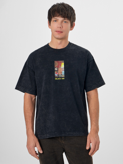 Футболка Mark Formelle 111900/25-ОБР5297П-0 ACID_WASH_черный_печать_009.2_Эйсид_1_сл_на_полДТ - фото 3