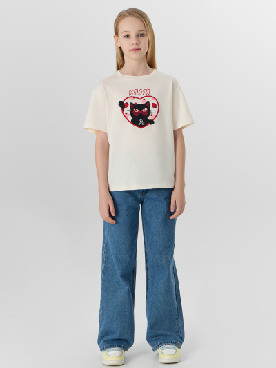 Футболка Mark Formelle 117915/25-38251П-0 молочный_печать2_2_сл_на_пол_1_сл_на_ПР_рукаве - фото 4