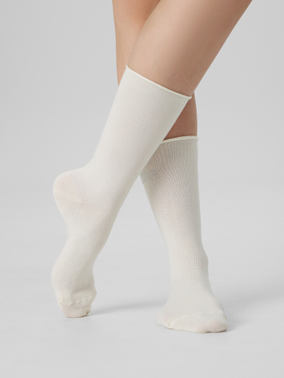 Носки Mark Formelle 245K-3138/25245K-1 молочный_игристая_рис.3138,_стразы - фото 1