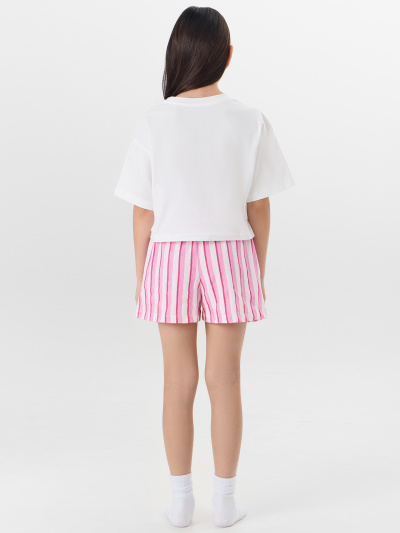 Футболка, шорты Mark Formelle 397764/25-39434П-0 белый_розовая_полоска_на_белом1_2_сл_на_пол - фото 2