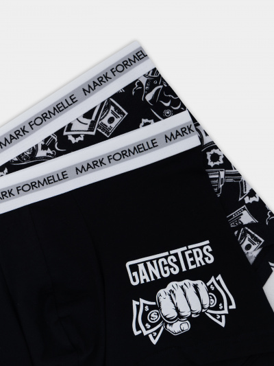 Трусы Mark Formelle 411221-2/25-5278П-5 черный_пистолеты_и_деньги_на_черном_3_сл_1тр_на_ЛВ - фото 1