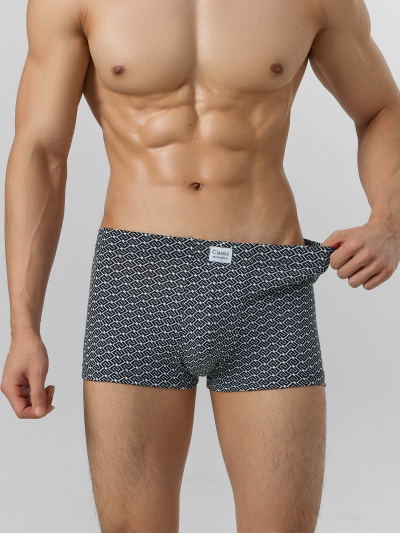 Трусы Mark Formelle 411229-2/25-5165П-5 квадратный_узор_на_черном_св.серый - фото 1