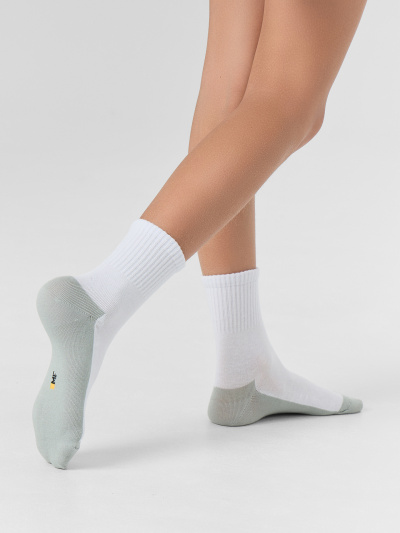 Носки Mark Formelle 444K-3078/B3-25444K белый_св.оливка_рис.3078 - фото 2