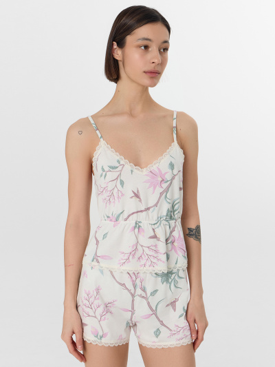 Топ, шорты Mark Formelle 562320/1/25-38018ПП-6 цветы_на_св.молочном - фото 2