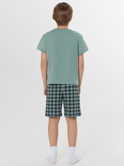 Футболка, шорты Mark Formelle 563322/25-39772ПП-0 зеленая_пастель_зеленая_клетка_1_сл_на_пол - фото 2