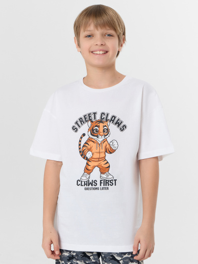 Брюки, футболка Mark Formelle 563337/25-40743ПП-0 белый_тигры_камуфляж_3_сл_на_пол - фото 2