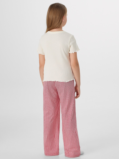 Брюки, футболка Mark Formelle 567764/25-39054ПП-1 св.молочный_красная_клетка_1_сл_на_пол - фото 2