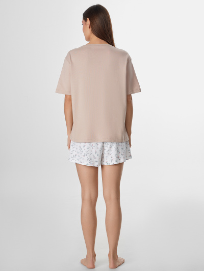 Футболка, шорты Mark Formelle 592542/25-35487ПП-6 бежевый_цветы_на_холодном_молоке - фото 2