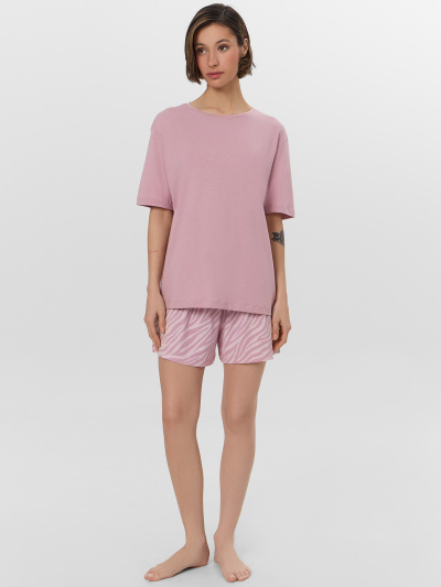 Футболка, шорты Mark Formelle 592542/25-35487ПП-6 пыльный_розовый_зебра_на_розовом - фото 1