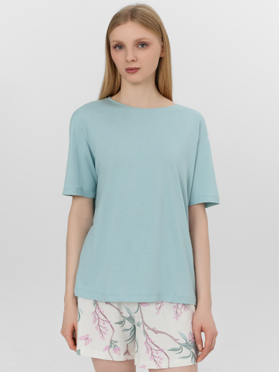 Футболка, шорты Mark Formelle 592542/25-35487ПП-6 св.шалфей_цветы_на_св.молочном - фото 2