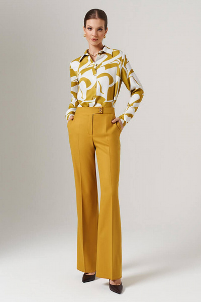 Блуза Nelva 23144 оливковый принт - фото 2