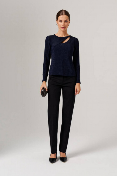 Джемпер Nelva 23147 синий с люрексом - фото 2