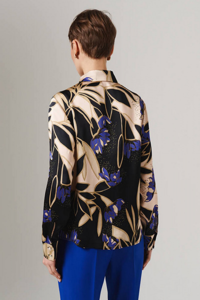 Блуза Nelva 23154 бежевый-черный принт - фото 6