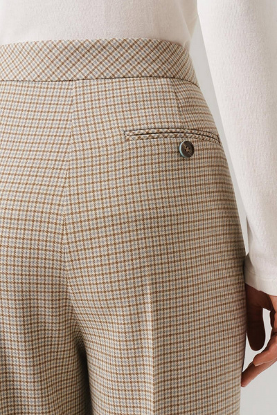 Брюки Nelva 31091 бежево-оливковый клетка - фото 6