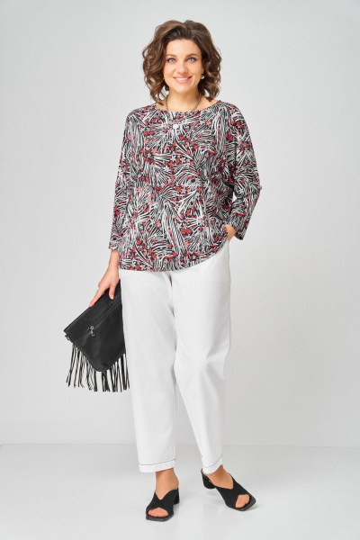 Джемпер Bliss 9400 белый_красный - фото 4