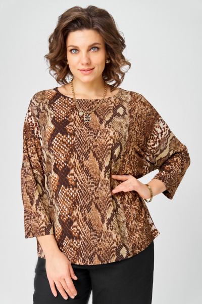 Джемпер Bliss 9400 коричневый_змея - фото 5