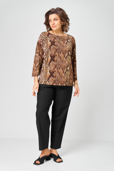 Джемпер Bliss 9400 коричневый_змея - фото 4