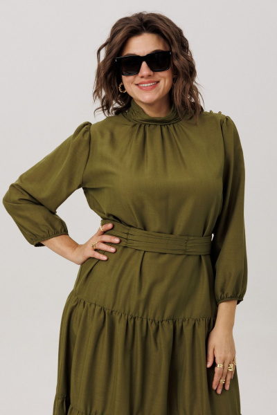 Платье Anelli 1798 испанская-оливка - фото 3