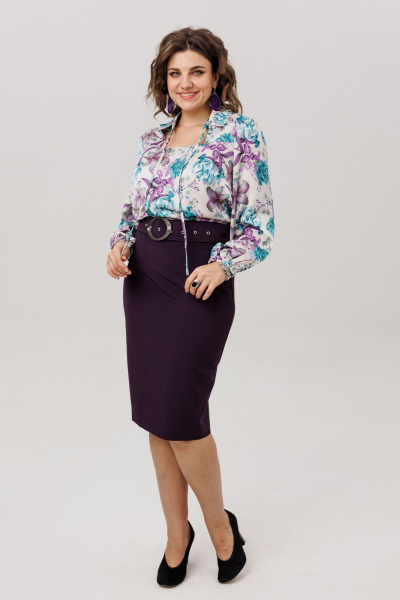 Юбка Anelli 1809 сливовый_карандаш - фото 8