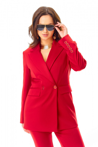 Брюки, жакет, жилет Ольга Стиль С-922 красный - фото 7