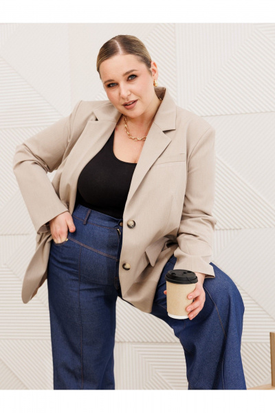 Жакет AVA fashion М-172 бежевый - фото 8