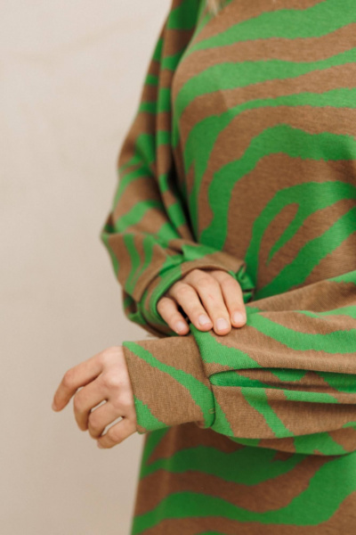 Платье Gizart 7385/1 бежево-зеленый - фото 8