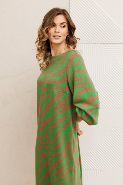 Платье Gizart 7385/1 бежево-зеленый - фото 6