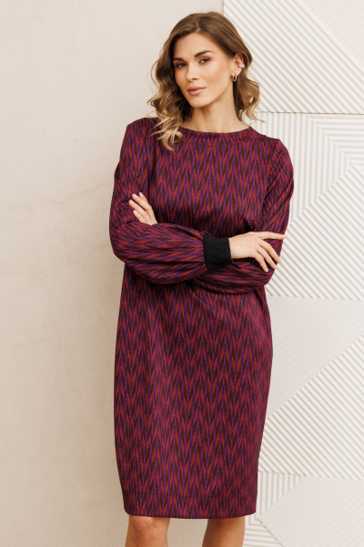 Платье Gizart 7385/1 сине-красный - фото 5