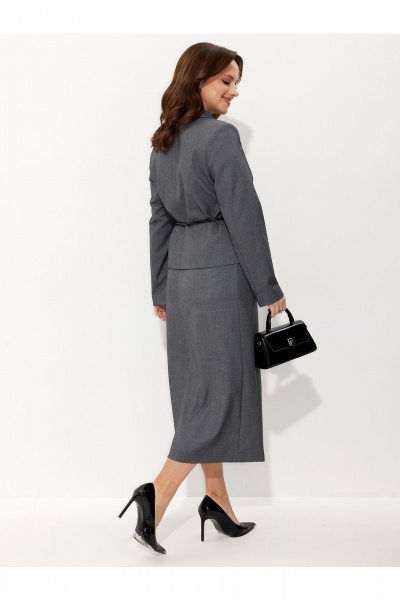 Жакет, юбка Liona Style 962 серый-меланж - фото 5