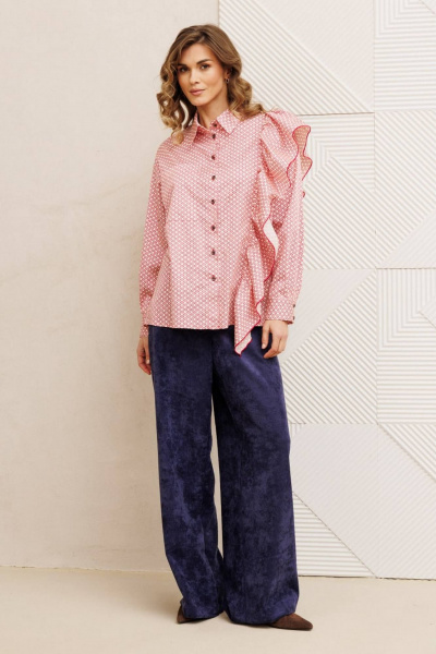 Рубашка Gizart 15317/1 бело-красный - фото 8