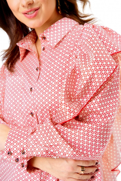 Рубашка Gizart 15317/1 бело-красный - фото 5